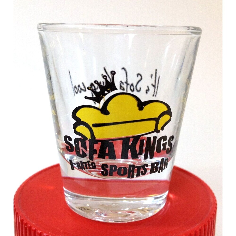 Vintage Souvenir Sofa Kings Sports Bar R-Rated Shot Glass It's Sofa King Cool